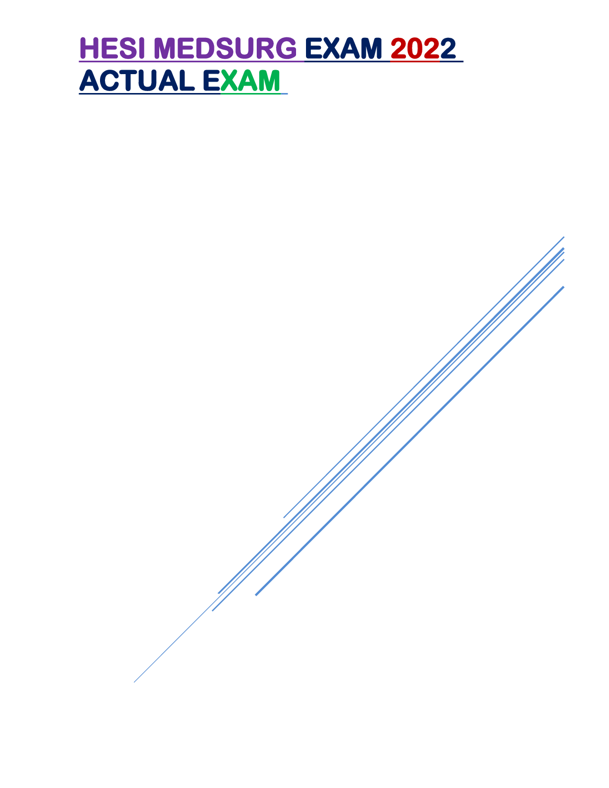 Preview image for HESI MEDSURG EXAM 2022  ACTUAL EXAM